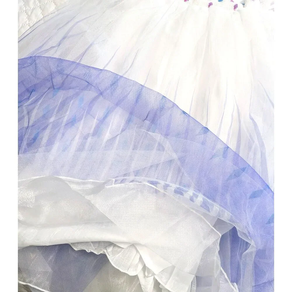 👑 Princess Dress & Accessories Blue Purple Size 6-8 NEW